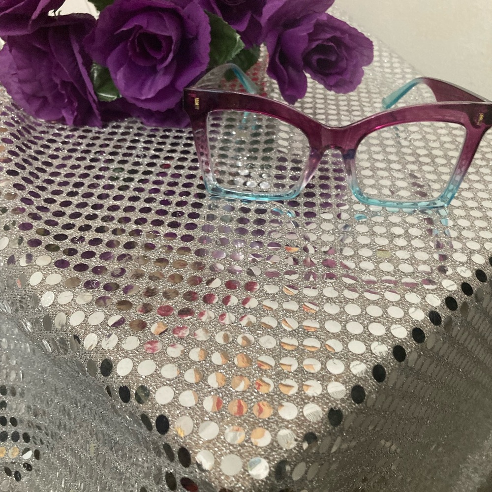Oversized reading glasses readers +100 purple and blue New